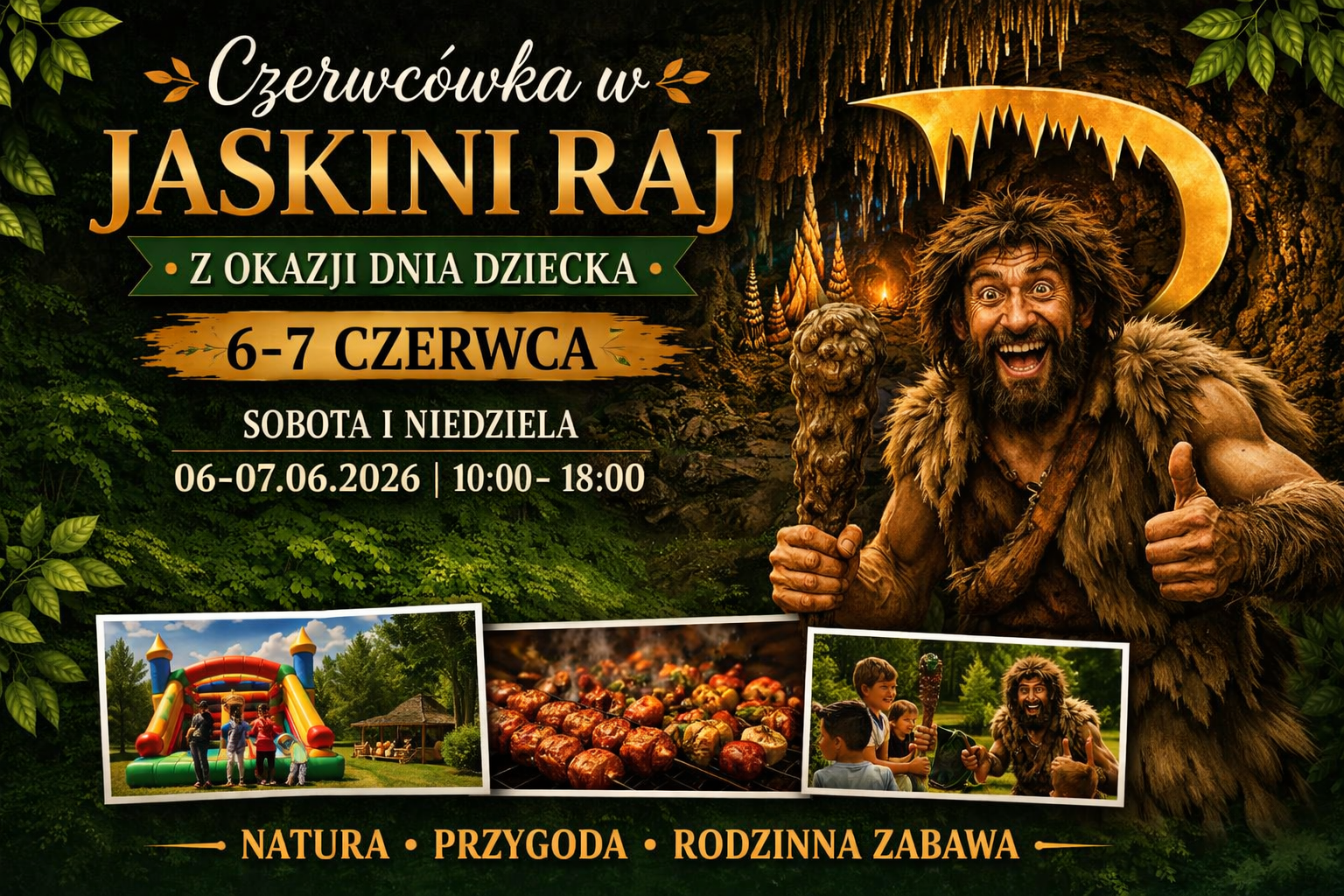 Rajska Czerwcówka – Piknik Rodzinny z okazji Dnia Dziecka przy Jaskini Raj (06–07.06.2026)