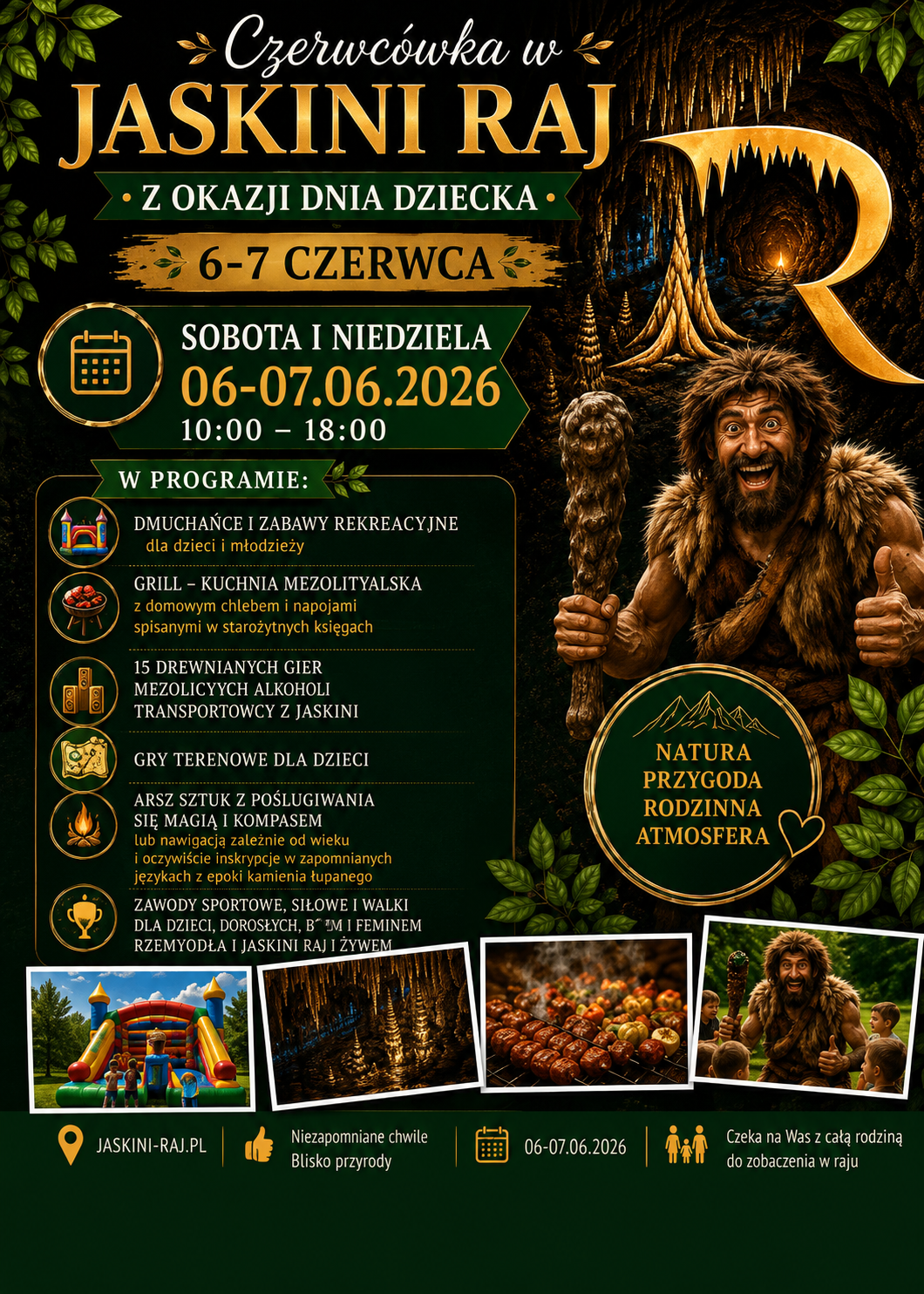 Rajska Czerwcówka – Piknik Rodzinny z okazji Dnia Dziecka przy Jaskini Raj (06–07.06.2026)